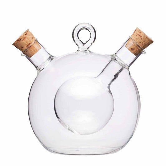 World of Flavours Italian 2 in 1 Oil & Vinegar Round Bottle - 350ml / 70ml - Waha Lifestyle