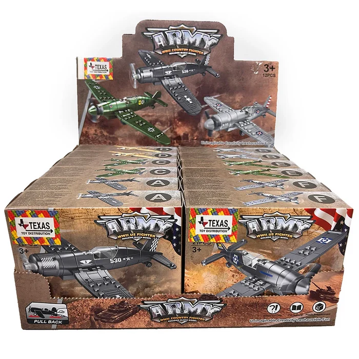 WWII Building Brick Pull Back Fighter Planes