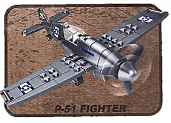 WWII Building Brick Pull Back Fighter Planes