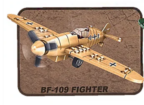 WWII Building Brick Pull Back Fighter Planes