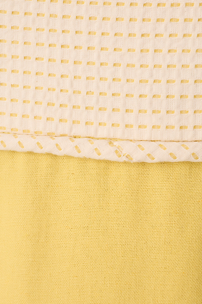 Yellow Embroidered Smocked Midi Dress_7