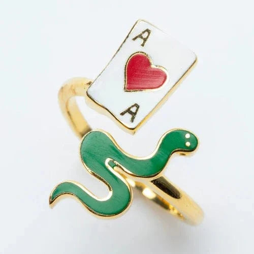 Ace of Heart & Snake Ring